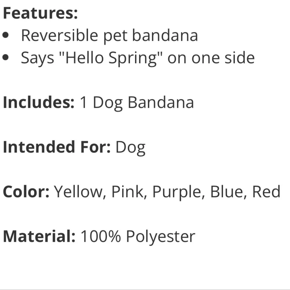 NWT New Top Paw Hello Spring Reversible Pet Dog Bandana Dog Large/X-Large
